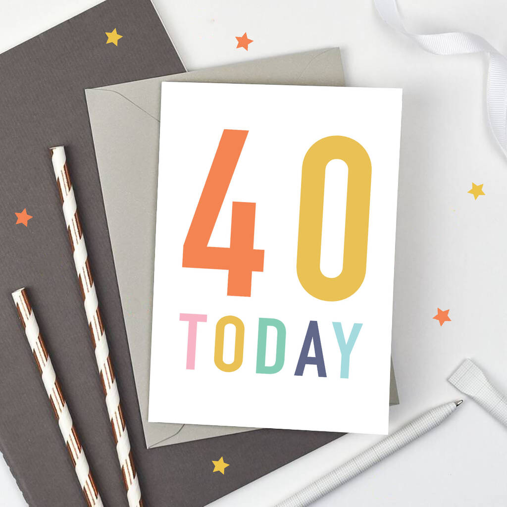 Image of 40 Today Birthday Card