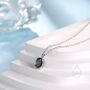 Sterling Silver Oval Cz Pendant Necklace, thumbnail 6 of 12