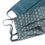 Teal Two Pack Japanese Geometric Face Masks, thumbnail 1 of 5