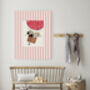 Babar Pink Stripy Ballon Art Print, thumbnail 2 of 3