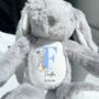 White Personalised Bunny Rabbit Boy Soft Toy, thumbnail 6 of 7