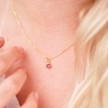 Gold Mini Birthstone Charm Necklace, 4 of 10