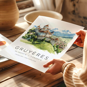 Switzerland City Travel Print Of Gruyeres, 2 of 7
