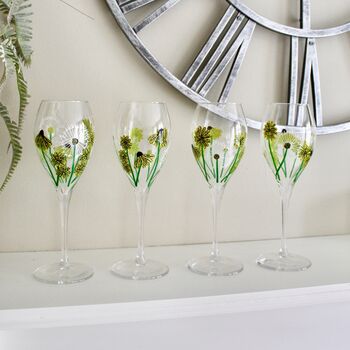 Dandelion Sunshine Painted Wine Glass, 6 of 10