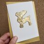 Handmade Gold Foil Reindeer Christmas Card, thumbnail 5 of 5