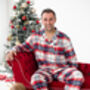 Family Christmas Personalised Embroidered Cream Check Pyjamas, thumbnail 5 of 9