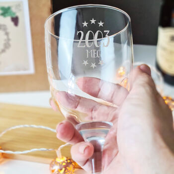 Personalised 21st Birthday Engraved Wine Glass Gift, 8 of 9