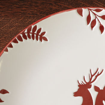 Red Reindeer Christmas Dinner Plates, 10 of 10