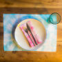 Hand Made Tie Dye Single Colour Placemat Set, thumbnail 3 of 7