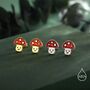 Sterling Silver Cute Mushroom Stud Earrings, thumbnail 5 of 12