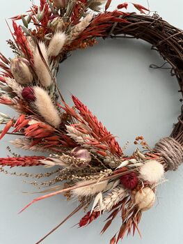 Autumn Small Dried Flower Wreath, 6 of 7