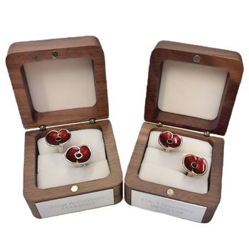 Personalised Remembrance Day Poppy Cufflinks, 2 of 11
