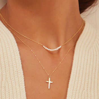Solid Silver Or Gold Christian Cross Pendant Necklace, 2 of 8