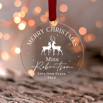 Personalised Teacher Merry Christmas Decoration Gift, 7 of 11