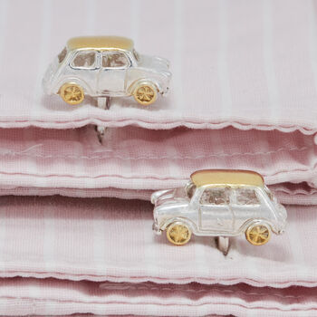 Mini Cufflinks 18ct Gold On Silver, 2 of 2