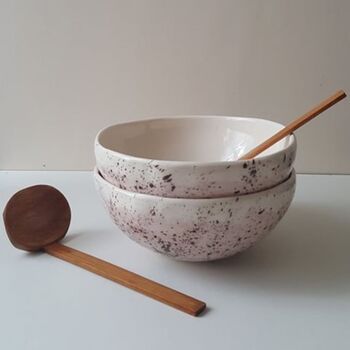 Deep And Wide Pink Ceramic Bowl, 8 of 10