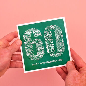 Personalised Name And Date 60th Birthday Card, 2 of 3