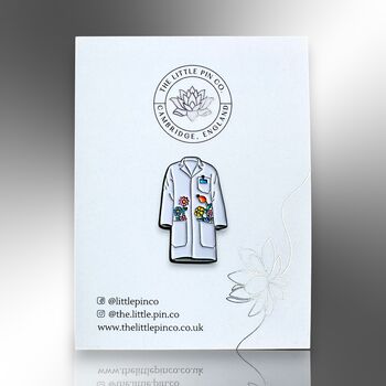 White Lab Coat Enamel Brooch Pin, Ideal Gift For Doctors, Laboratory Technicians And Scientists, Secret Santa Gift, 4 of 8