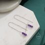 Genuine Amethyst Gemstone Ear Threaders, thumbnail 1 of 9