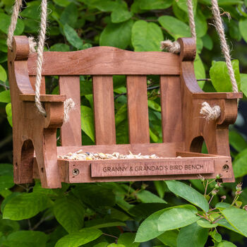 Personalised Wooden Memorial Bench Bird Feeder, 11 of 12