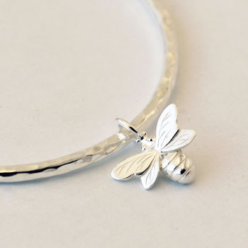 Bee Bangle In Sterling Silver, 2 of 8