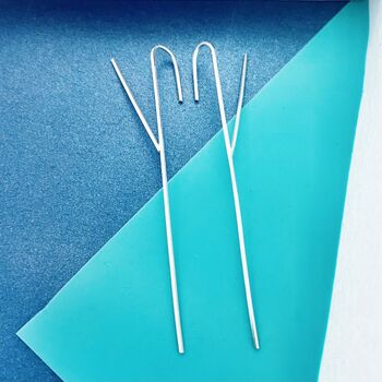 Black Oxidised Silver Split Bar Ear Cuff Earrings, 4 of 7