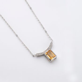 Citrine 925 Sterling Silver Necklace, 2 of 3