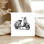 Hand Drawn Scooter Greeting Card Illustration, thumbnail 3 of 6