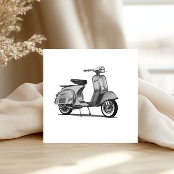 Hand Drawn Scooter Greeting Card Illustration, 3 of 6