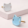 Cat Cabinet Door Pull Knobs In White Or Blue Finish, thumbnail 1 of 5