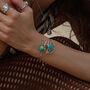 Oceanic Orb Adjustable Turquoise Cuff Bangle In Silver, thumbnail 5 of 6