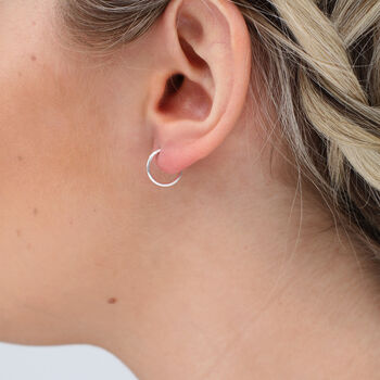 Sterling Silver Top Hinged Sleeper Style Hoop Earrings, 8 of 12