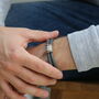 Men's Secret Message Silver And Leather Bracelet, thumbnail 3 of 8