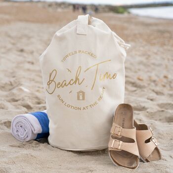 Personalised Organic Beach Duffle Bag, 2 of 7