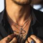 Mini Black Onyx Pendant Necklace For Men, thumbnail 2 of 12
