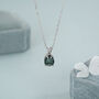 Sterling Silver Moss Agate Droplet Pendant Necklace, thumbnail 3 of 12