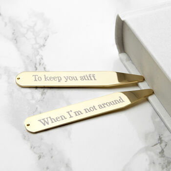 Personalised Gold Plated Collar Stiffeners, 6 of 7