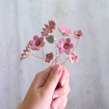 Ceramic Fuchsia Flower Stems Set In Three Styles, 3 of 8
