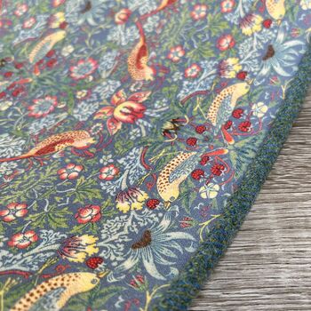 William Morris Strawberry Thief Blue Tweed Lampshade, 2 of 9