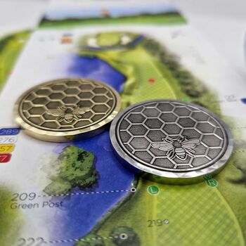 Personalised Golf Ball Marker With 'Bee Kind' Design, 5 of 7