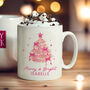 Personalised Pink Christmas Tree Mug, thumbnail 2 of 4