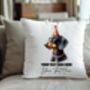 Personalised Black And Tan Dachshund Birthday Party Cushion, thumbnail 2 of 2