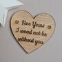 5th Wedding Anniversary Wooden Heart Decoration, thumbnail 1 of 2