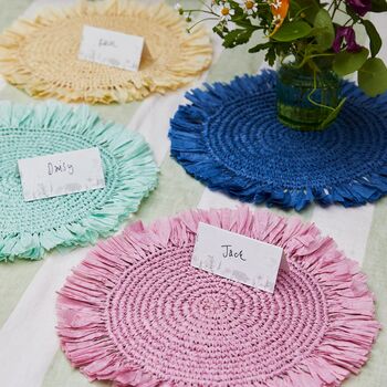 Set Of Two Summer Table Raffia Placemats, 2 of 4