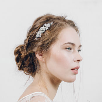 Small Crystal And Pearl Wedding Comb Lucia, 2 of 7
