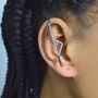White Topaz Rose/Gold Plated Silver Triangle Ear Cuffs, thumbnail 8 of 9