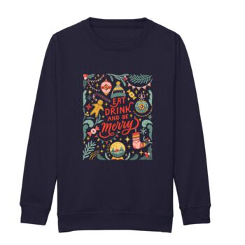 Eat, Drink And Be Merry Sweatshirt | Navy, 2 of 2