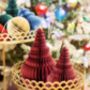 Two Crimson Honeycomb Tree Standing Decorations, thumbnail 1 of 2