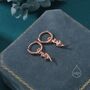Sterling Silver Bat Wing Huggie Hoop Earrings, thumbnail 4 of 11