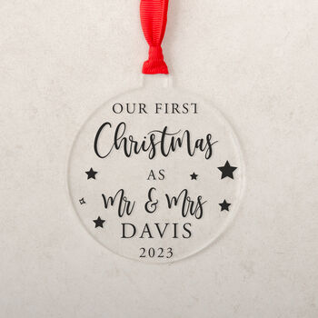 Personalised New Couple Christmas Tree Bauble, 3 of 5